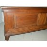 ANTICA CASSAPANCA LOMBARDA legno NOCE epoca 1800 IMPERO OLD WOOD CHEST FORMELLA