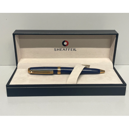 PENNA SFERA SHAFFER PRELUDE LACCA BLU DORATA BALLPOINT PEN BOX SCATOLA USA