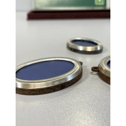 vintage piccole 3 CORNICI OVALI ARGENTO 800 punzonate PORTA FOTO porta ritratti