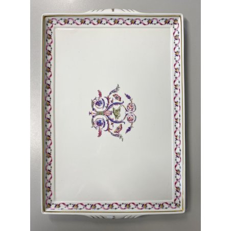 VASSOIO CENTROTAVOLA RICHARD GINORI Rapallo PORTA FRUTTA DECORO FLOREALE NASTRO