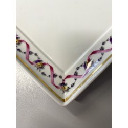 VASSOIO CENTROTAVOLA RICHARD GINORI Rapallo PORTA FRUTTA DECORO FLOREALE NASTRO