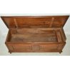ANTICA CASSAPANCA LOMBARDA legno NOCE epoca 1800 IMPERO OLD WOOD CHEST FORMELLA