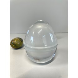 coppia PORTA UOVA vetro satinato HOLMEGAARD serie 1825 egg cup GO MORGEN design