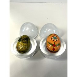 coppia PORTA UOVA vetro satinato HOLMEGAARD serie 1825 egg cup GO MORGEN design