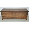 ANTICA CASSAPANCA LOMBARDA legno NOCE epoca 1800 IMPERO OLD WOOD CHEST FORMELLA