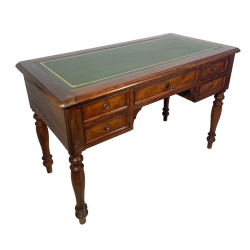 ANTICA SCRIVANIA SCRITTOIO LEGNO NOCE EPOCA '800 PELLE CASSETTI TAVOLO STUDIO