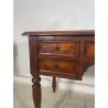 ANTICA SCRIVANIA SCRITTOIO LEGNO NOCE EPOCA '800 PELLE CASSETTI TAVOLO STUDIO
