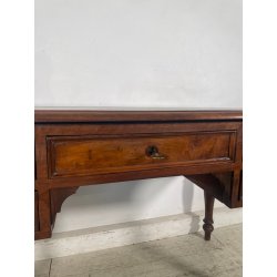 ANTICA SCRIVANIA SCRITTOIO LEGNO NOCE EPOCA '800 PELLE CASSETTI TAVOLO STUDIO