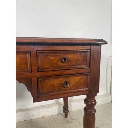 ANTICA SCRIVANIA SCRITTOIO LEGNO NOCE EPOCA '800 PELLE CASSETTI TAVOLO STUDIO