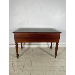 ANTICA SCRIVANIA SCRITTOIO LEGNO NOCE EPOCA '800 PELLE CASSETTI TAVOLO STUDIO