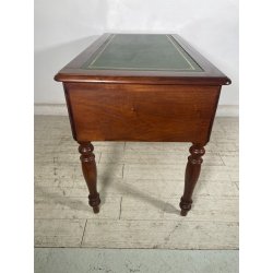 ANTICA SCRIVANIA SCRITTOIO LEGNO NOCE EPOCA '800 PELLE CASSETTI TAVOLO STUDIO