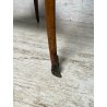 ANTICO TRESPOLO ESPOSITORE LEGNO NOCE OTTONE VASSOIO DIPINTO FLOREALE EPOCA '900