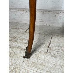 ANTICO TRESPOLO ESPOSITORE LEGNO NOCE OTTONE VASSOIO DIPINTO FLOREALE EPOCA '900