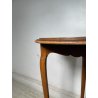 ANTICO TRESPOLO ESPOSITORE LEGNO NOCE OTTONE VASSOIO DIPINTO FLOREALE EPOCA '900
