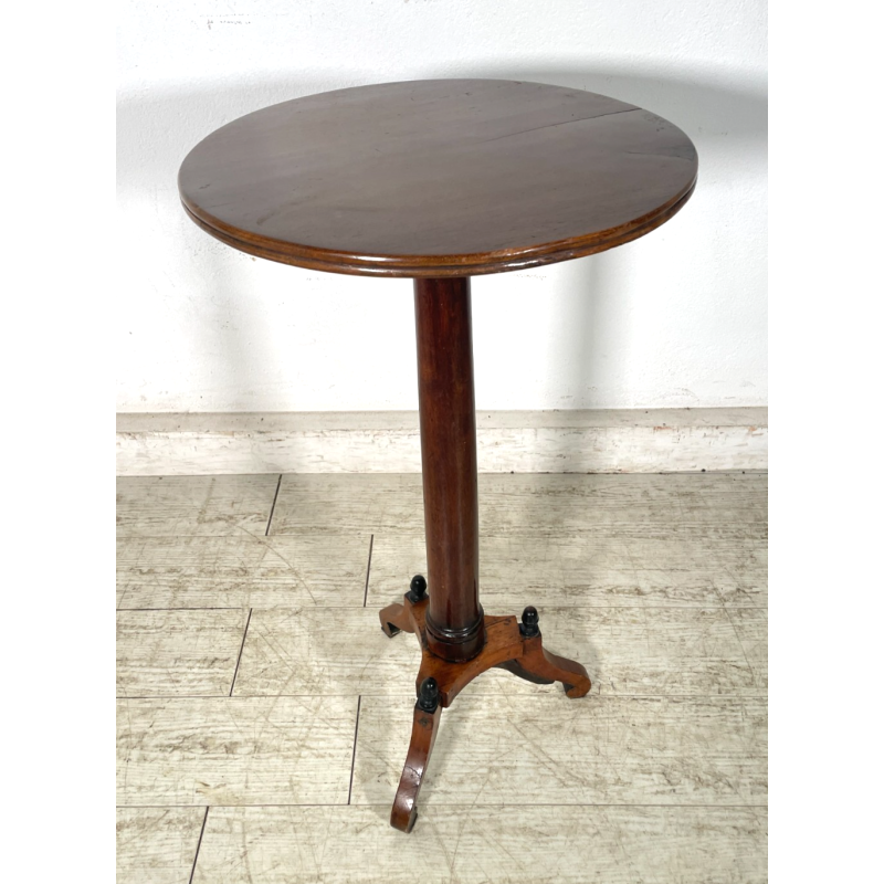 ANTICO TAVOLINO STILE IMPERO TRESPOLO ESPOSITORE LEGNO NOCE EPOCA '800 SALOTTO