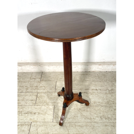 ANTICO TAVOLINO STILE IMPERO TRESPOLO ESPOSITORE LEGNO NOCE EPOCA '800 SALOTTO