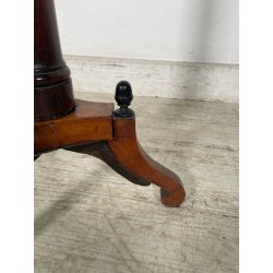 ANTICO TAVOLINO STILE IMPERO TRESPOLO ESPOSITORE LEGNO NOCE EPOCA '800 SALOTTO