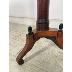 ANTICO TAVOLINO STILE IMPERO TRESPOLO ESPOSITORE LEGNO NOCE EPOCA '800 SALOTTO