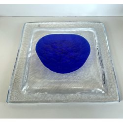 grande CENTROTAVOLA PIATTO in VETRO di MURANO VENEZIA decorativo SVOTATASCHE