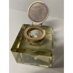 ANTICO CALAMAIO CRISTALLO MOLATO TAPPO ARGENTO Mappin & Webb INKWELL SILVER TOP