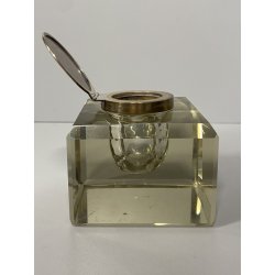 ANTICO CALAMAIO CRISTALLO MOLATO TAPPO ARGENTO Mappin & Webb INKWELL SILVER TOP