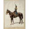 LOTTO 10 ACQUERELLO A. Cervi CAVALLERIA MILITARE UNIFORMI UFFICIALI CAVALLO