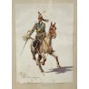 LOTTO 10 ACQUERELLO A. Cervi CAVALLERIA MILITARE UNIFORMI UFFICIALI CAVALLO