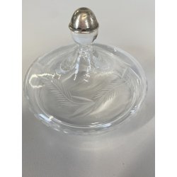 ANTICA SCATOLA COPERCHIO ARGENTO POTICHE Cristallo MOLATO CRISTAL VANITY BOX