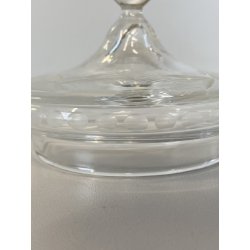 ANTICA SCATOLA COPERCHIO ARGENTO POTICHE Cristallo MOLATO CRISTAL VANITY BOX