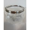 ANTICA SCATOLA COPERCHIO ARGENTO POTICHE Cristallo MOLATO CRISTAL VANITY BOX