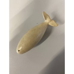 SCULTURA FIGURA CANTO della BALENA GRES WHITE WHALE FIGURE SOUND