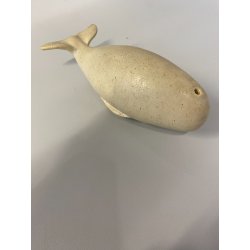 SCULTURA FIGURA CANTO della BALENA GRES WHITE WHALE FIGURE SOUND