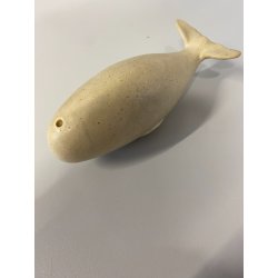 SCULTURA FIGURA CANTO della BALENA GRES WHITE WHALE FIGURE SOUND