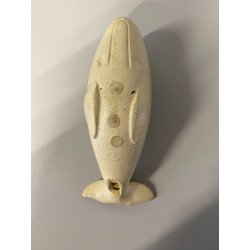 SCULTURA FIGURA CANTO della BALENA GRES WHITE WHALE FIGURE SOUND