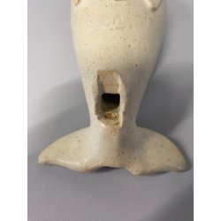 SCULTURA FIGURA CANTO della BALENA GRES WHITE WHALE FIGURE SOUND