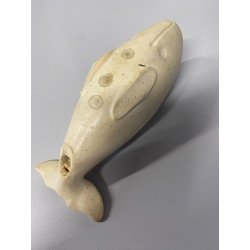 SCULTURA FIGURA CANTO della BALENA GRES WHITE WHALE FIGURE SOUND