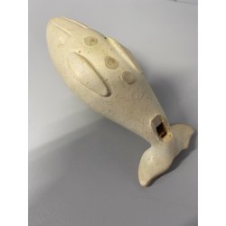 SCULTURA FIGURA CANTO della BALENA GRES WHITE WHALE FIGURE SOUND