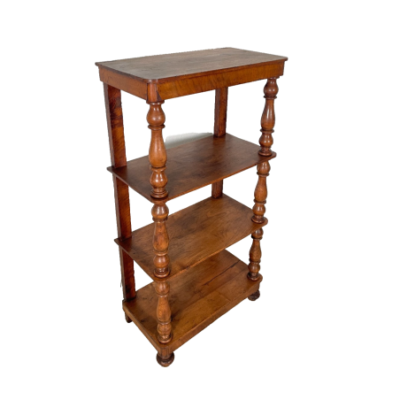 ANTICA ETAGERE LEGNO NOCE EPOCA 1800 LIBRERIA CONSOLLE MOBILE SCAFFALE 4 RIPIANI