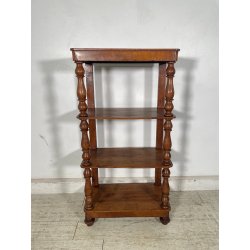 ANTICA ETAGERE LEGNO NOCE EPOCA 1800 LIBRERIA CONSOLLE MOBILE SCAFFALE 4 RIPIANI
