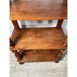 ANTICA ETAGERE LEGNO NOCE EPOCA 1800 LIBRERIA CONSOLLE MOBILE SCAFFALE 4 RIPIANI
