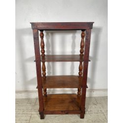 ANTICA ETAGERE LEGNO NOCE EPOCA 1800 LIBRERIA CONSOLLE MOBILE SCAFFALE 4 RIPIANI