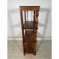 ANTICA ETAGERE LEGNO NOCE EPOCA 1800 LIBRERIA CONSOLLE MOBILE SCAFFALE 4 RIPIANI