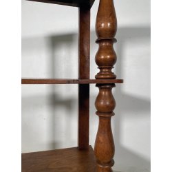ANTICA ETAGERE LEGNO NOCE EPOCA 1800 LIBRERIA CONSOLLE MOBILE SCAFFALE 4 RIPIANI
