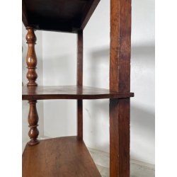 ANTICA ETAGERE LEGNO NOCE EPOCA 1800 LIBRERIA CONSOLLE MOBILE SCAFFALE 4 RIPIANI