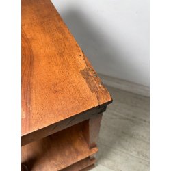 ANTICA ETAGERE LEGNO NOCE EPOCA 1800 LIBRERIA CONSOLLE MOBILE SCAFFALE 4 RIPIANI
