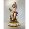 SCULTURA FIGURA PUTTO Musicante PORCELLANA CAPODIMONTE CHERUBINO AGIOLETTO