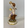 SCULTURA FIGURA PUTTO Musicante PORCELLANA CAPODIMONTE CHERUBINO AGIOLETTO