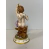 SCULTURA FIGURA PUTTO Musicante PORCELLANA CAPODIMONTE CHERUBINO AGIOLETTO