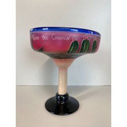 SOUVENIR VINTAGE MESSICO COPPA COCKTAIL Margarita glass PLAYA DEL CARMEN ø 16 cm