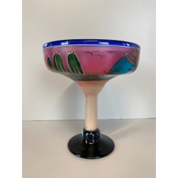 SOUVENIR VINTAGE MESSICO COPPA COCKTAIL Margarita glass PLAYA DEL CARMEN ø 16 cm